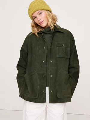 Jaqueta de camurça BANANA REPUBLIC Heritage nova com etiquetas - PEQUENA verde árvores escuras #825344 - Imagem 1 de 4