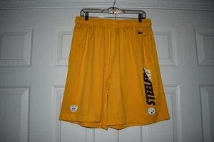 Pantalones Cortos Amarillos Nike Dri-Fit NFL Entrenamiento Pittsburgh Steelers RARO Para Hombre Talla L - Imagen 1 de 10