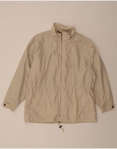 L.L.BEAN Womens Loose Fit Rain Jacket UK 14 Medium Beige Polyester BK40 - Picture 1 of 3