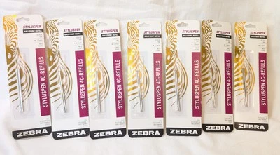 Lote de 8 paquetes de 7 paquetes de 2ea negro 1,0 mm mediano Zebra Styluspen 4C para bolígrafo Foto 1 de 4
