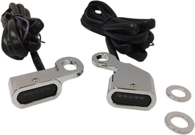 DS LED Handlebar Marker Lights Chrome Smoke Lens Harley Softail/Dyna/Sportster - Image 1 of 1