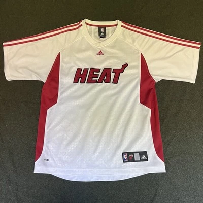 Miami Heat Jersey Mens Medium Adidas White Shooting Warm Up Jersey NBA - Image 1 of 4