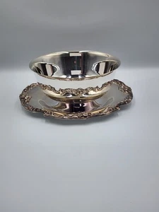 VINTAGE REED & BARTON KING FRANCIS SAUCE GRAVY BOWL UNDERPLATE SILVERPLATE 1645  - Picture 1 of 11
