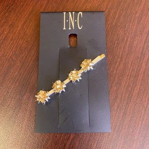 INC International Concepts Hair Barrette Gold Bows Tiny Gift Birthday Xmas Fun - Picture 1 of 3