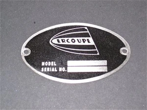 De colección Ercoupe DEA Requerido "Placa de Datos de Identificación de Aeronaves" Acero Inoxidable - Imagen 1 de 1