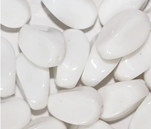 White Oval Drop Czech Pressed Glass Beads 18mm (pack of 20) - Picture 1 of 3
