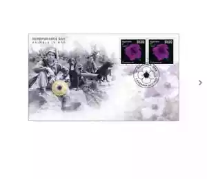 2024 Remembrance Day PNC Animals In War $2 PNC Purple Poppy Coin ANZAC - Foto 1 di 1