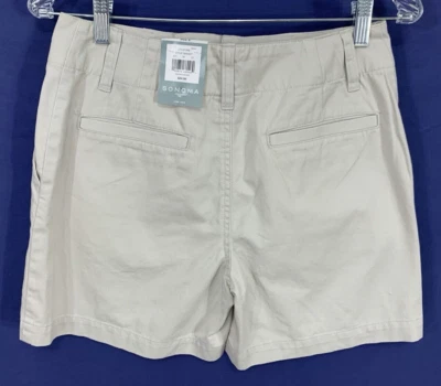 Новый SONOMA женщин 6 (S) бежевый хлопок повседневный Chino шорты (фактический 28 «W x 5» L) - Изображение 1 из 4