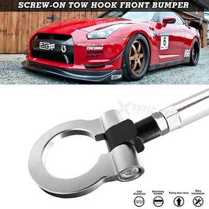 JDM Silver Sport Racing Style Aluminum Tow Hook for Infiniti G37 FX35 FX45 FX50 - Foto 1 di 12