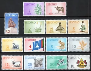 Lesotho 1971 QEII complete Definitives set of 14 mint stamps to R2 - Picture 1 of 1