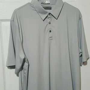 Mens Callaway Golf Shirt Titanium Golf Polo Sz XL Gray Short Sleeve Stripe Logo - Picture 1 of 4