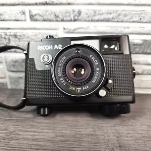 RARE Ricoh A-2 Rikenon 35mm F2.8 Colour Wind Up Film Camera - Picture 1 of 9