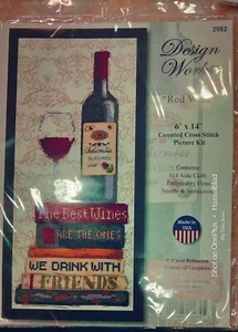 Design Works "Red Wine" Counted Cross Stitch Kit 6" x 14" by Carol Robinson - Bild 1 von 2