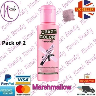 2 X Crazy Color Semi Permanente Haarfarbe Marshmallow 100Ml (Packung Mit 2) - Bild 1 von 3