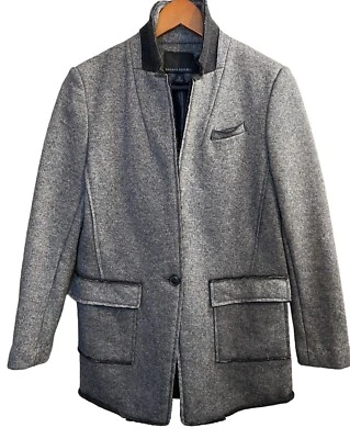 Banana Republic Wool Blend Cardigan Sweater Gray Tweed Pockets Womens Size 6P - Image 1 of 4