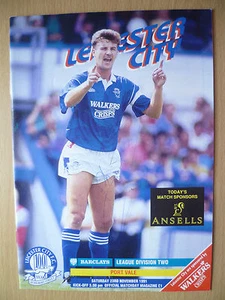 League Division Two 1991- LEICESTER CITY v PORT VALE, Hand Signed by Team Player - Picture 1 of 1