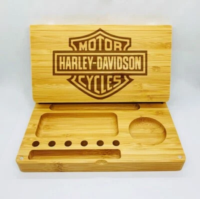 Harley Davidson Láser Grabado Imán Trasero Flip Estilo Bandeja Rodante Pop Regalo Foto 1 de 2