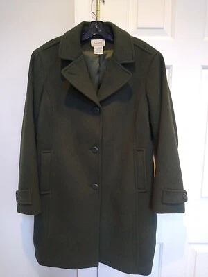 LL Bean Classic Lambswool Polo Coat Three-Quarter Womens 18-Pet Bellandi Italy - Image 1 of 4