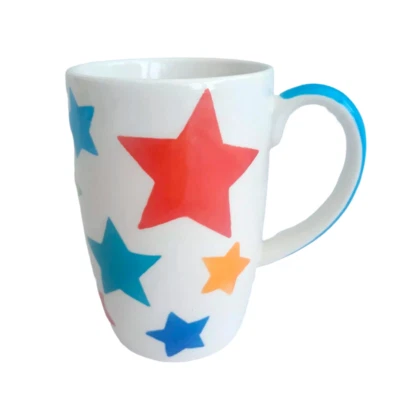 Whittard of Chelsea Mug Multi-Coloured Stars Yellow 225ml - Image 1 of 4