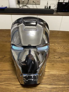1:1 Iron Man MK2 Metal Polished Helmet LED Eyes Mask Halloween Cosplay Props - Picture 1 of 7
