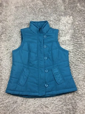Sonoma Puffer 背心夹克女式中号蓝色无袖外套全拉链 — 第 1/4 张图片