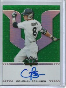 Coleman Brannen 2017 Leaf Valiant Green Autograph #35/99