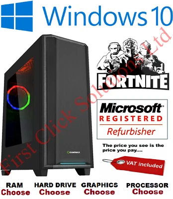 ULTRA FAST i5 i7 Desktop Gaming PC Computer 2TB 16GB RAM GTX 1660 Windows 10