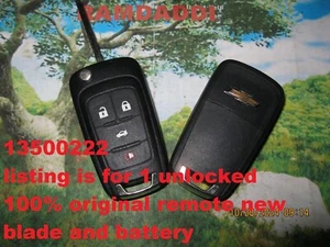 100% OEM Unlocked Flip Key Remote Fob 10/17 Chevy Equinox Malibu Impala 13500222 - Bild 1 von 2
