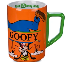 Disney Parks Walt Disney World Goofy Orange Ceramic Coffee Mug New - Picture 1 of 2