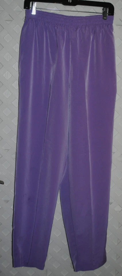 MAGGIE SWEET Women's Pull On Pants Purple Polyester Size M - Image 1 of 4