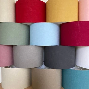 Quality 100% Linen Ceiling Light Shade or Table Lampshade, 13 colours, 2 sizes - Picture 1 of 31