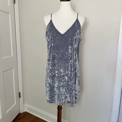 Mini vestido sin mangas Express azul de terciopelo aplastado para mujer talla grande nuevo con etiquetas Foto 1 de 4