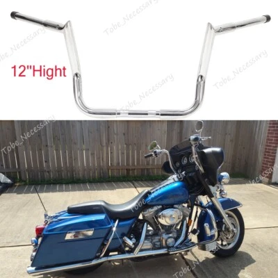 For Harley Street Electra Glide 12" Meathook Ape Hanger Handlebar 1986-UP Foto 1 de 4