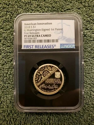 2018 S WASHINGTON PATENT PROOF NGC PF69 AMERICAN INNOVATION DOLLAR FIRST RELEASE - Image 1 of 3