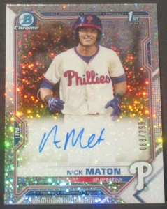 Autógrafo Nick Maton 2021 Bowman Cromo Moteas Refractor Novato (88/299) Tigres - Imagen 1 de 2