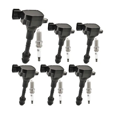Bobina de encendido y bujía 6 piezas para Infiniti FX35 G35 2003-2007 3,5 L V6 Foto 1 de 4