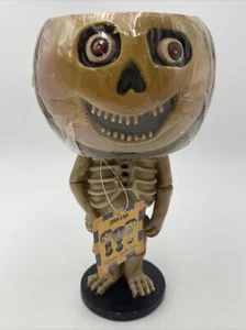 VTG Halloween Candle Lamp Hand Poured Skeleton Shape Candle New Old Stock - Picture 1 of 12