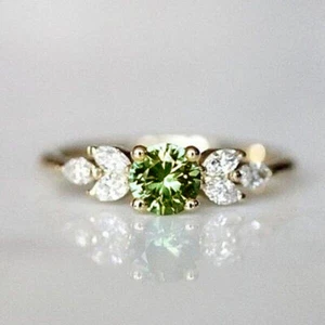 Anello Zirconi Cubici Placcato Oro Giallo 18k Donna Moda Gioielli Festa Taglia 6-10 - Foto 1 di 10