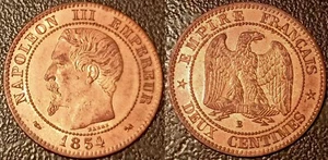 Napoléon III - 2 centimes tête nue 1854 B, Rouen SPL- ! F.107/10 - Picture 1 of 1