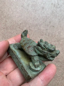 2Pcs Chinese Bronze Hand Made *Dragon-Turtle* Seals - Picture 1 of 7