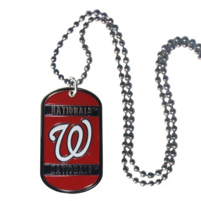 Washington Nationals Metal Dog Tag Necklace MLB Licensed Baseball JewelryDog - Image 1 of 3