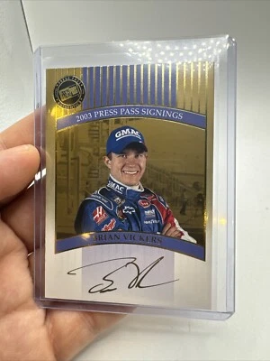 2003 Press Pass Signings Gold Brian Vickers Autograph ~ GOLD 25/50 - Image 1 of 2