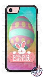 Étui téléphone personnalisé œuf de Pâques et lapin Happy pour iPhone 14 Samsung Google