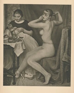 100+yr Old Original c1924 Antique Print DRESSING FOR THE BALLET By Laura Knight - Picture 1 of 2