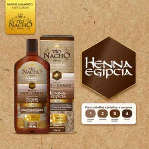 Tío Nacho Efecto Anti-Canas, Shampoo Anti-Caída con Henna /415ML FREE SHIPPING - Picture 1 of 3