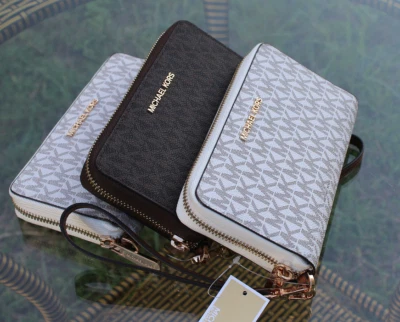 Michael Kors Travel Large Flat MF Phone Case Wristlet Women Wallet - Image 1 of 4