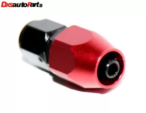 Adaptador de montaje de extremo de manguera de línea de gas combustible sello giratorio AN4 negro + rojo 0 grados - Imagen 1 de 6