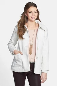 COFFEE SHOP  BOW  POCKET BASKET  WEAVE  COAT    Sz XS   Nordstrom  NEW  $  88 - Picture 1 of 3