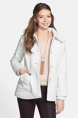 COFFEE SHOP  BOW  POCKET BASKET  WEAVE  COAT    Sz XS   Nordstrom  NEW  $  88 - Image 1 of 3