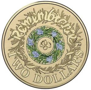 2017 AUSTRALIAN $2 TWO DOLLAR COLOUR COIN ROSEMARY REMEMBRANCE - Bild 1 von 2